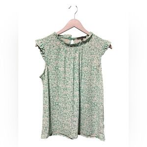 Adrianna Papell Ruffle Sleeve Floral Blouse – Size Medium
